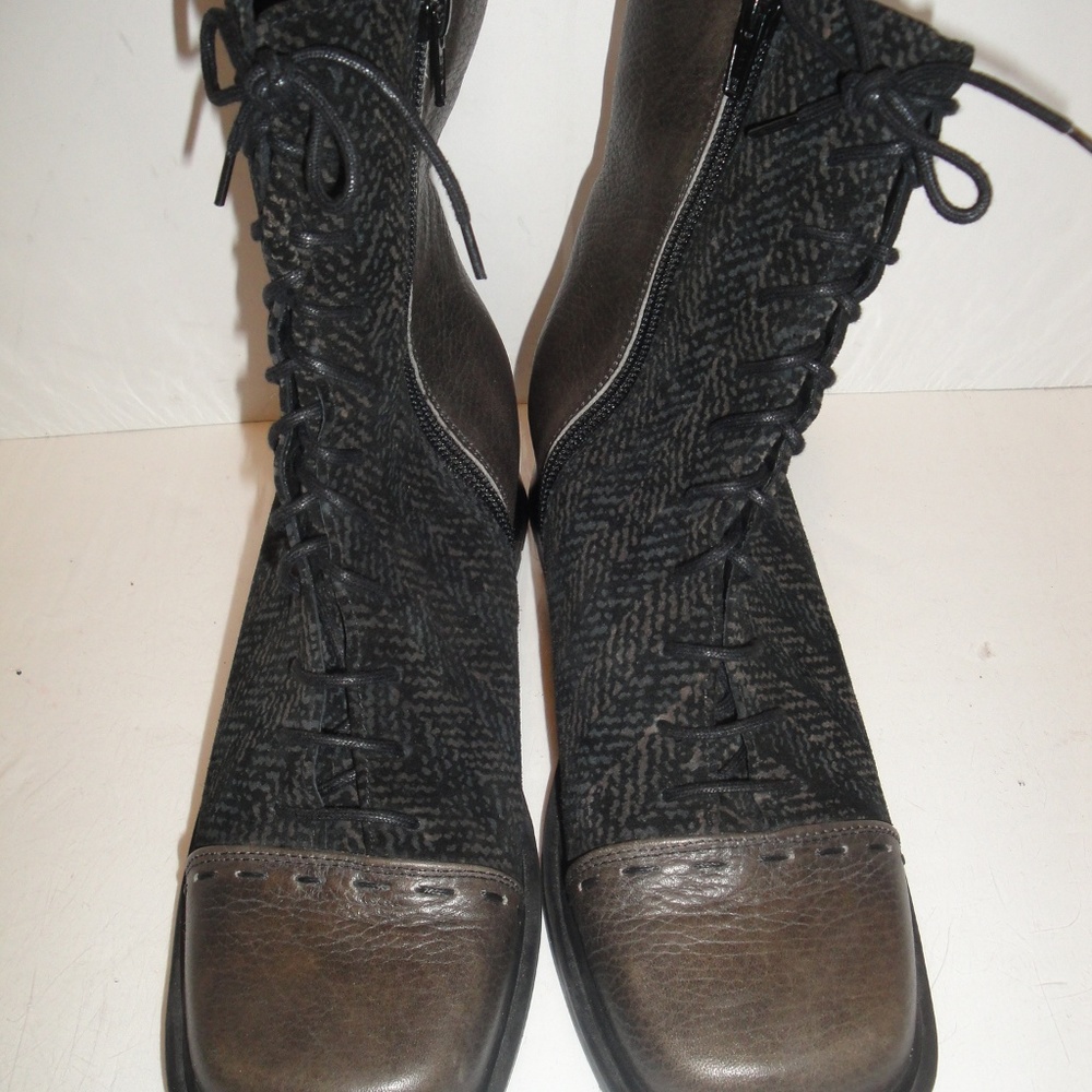 Naot Gray/Patterned Leather Combat Boot - image 4